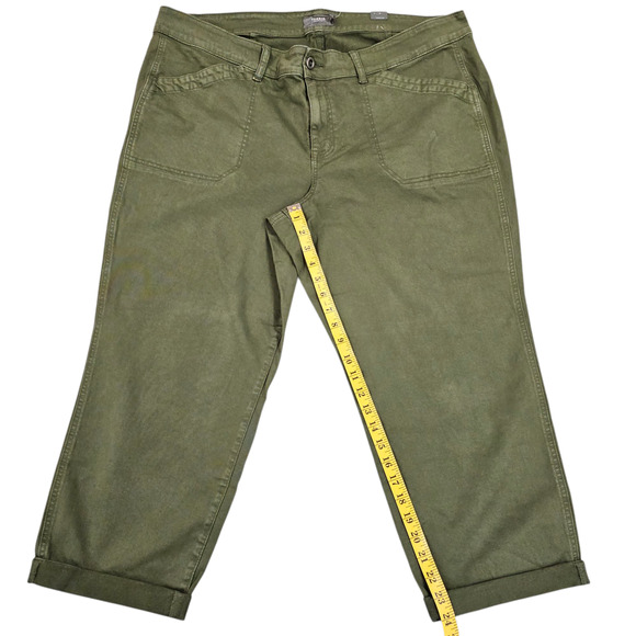 NWT Torrid Pants Womens Size 22 Green Utility Aviator Crop Relaxed Fit Stretch - Picture 13 of 14